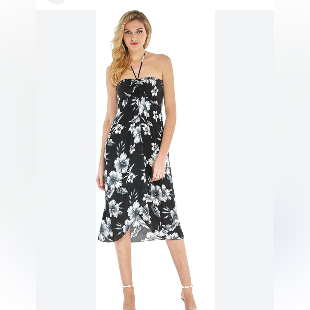 NWT Hawaii Hangover Floral Dress in Black and White